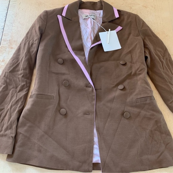 NWT Giuliette Brown Double-Breasted Blazer - Picture 5 of 13